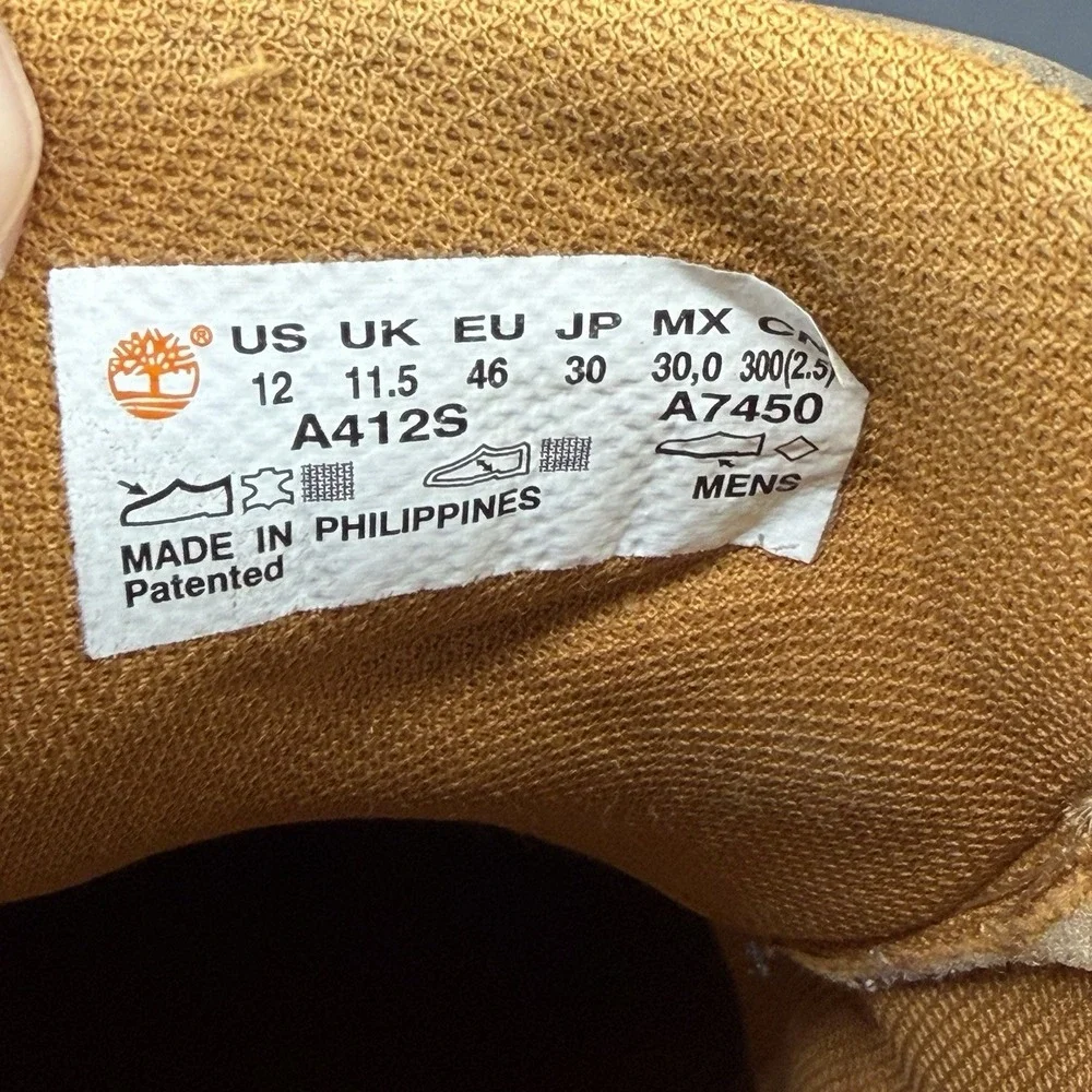 Timberland Graydon Chills Boot Wheat Nubuck Leather Men's Size 12